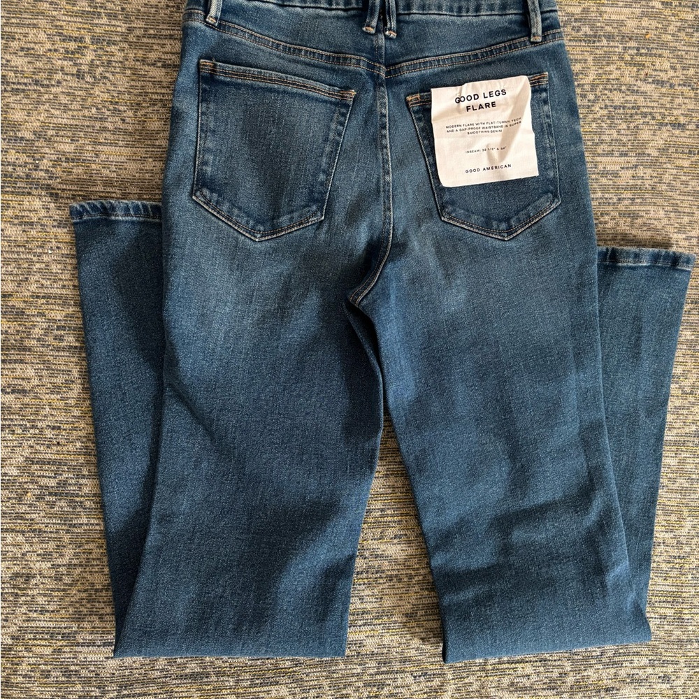 Good American Blue Flare Jeans - Good Legs Flare